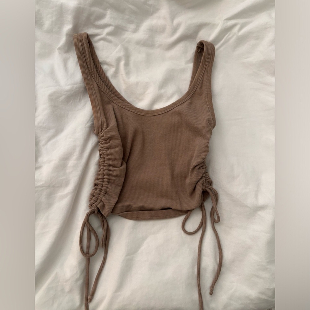 ZARA Brown/Tan Ruched Women's Top